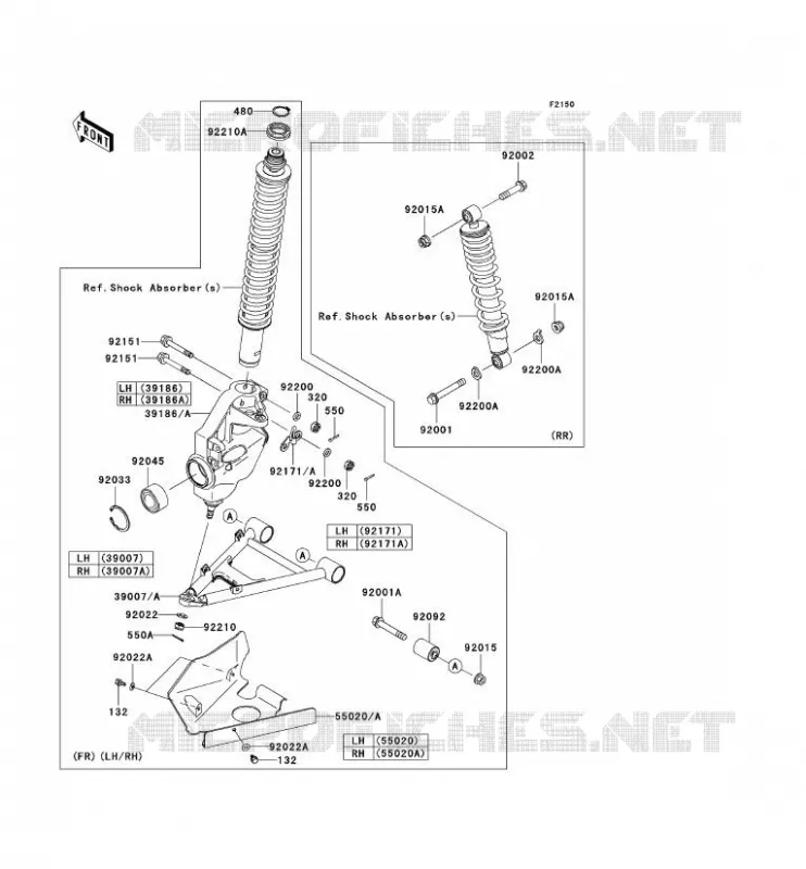 SUSPENSION Kawasaki QUAD 360 2006 KVF360 4X4  KVF360C6F