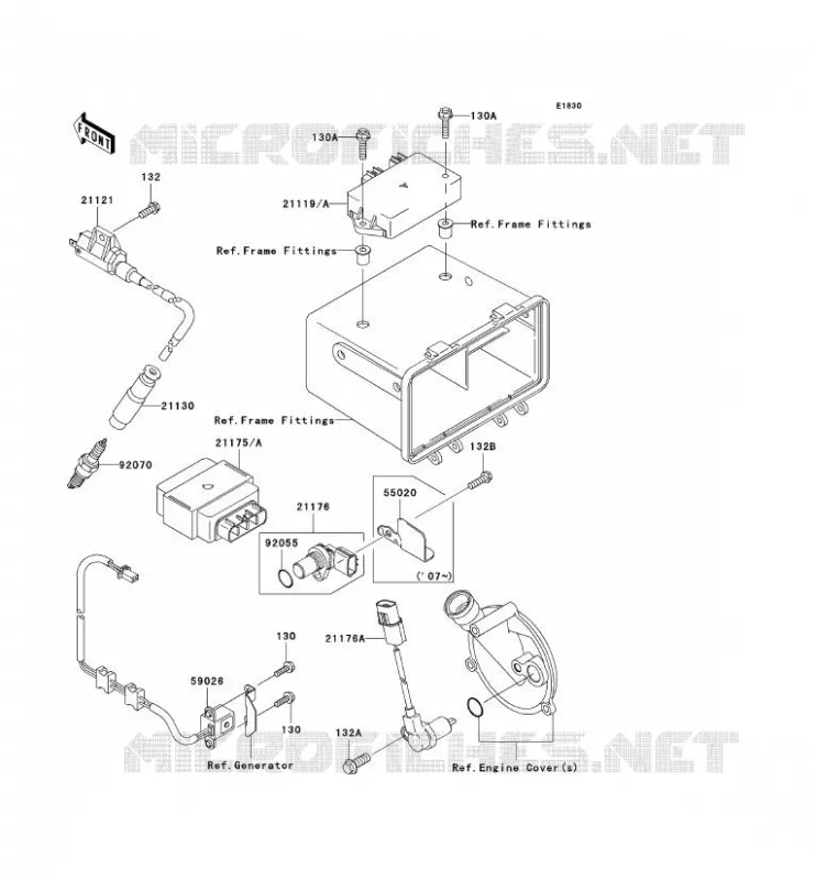 SYSTEME D&acute;ALLUMAGE Kawasaki QUAD 360 2007 KVF360 4X4  KVF360C7F