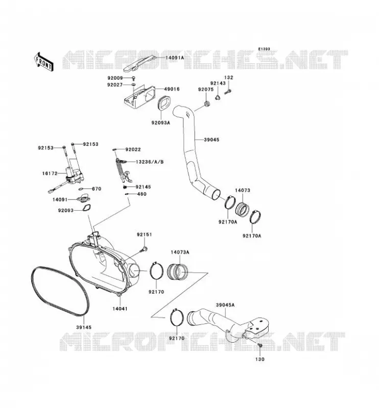 COUVERCLE CONVERTISSEUR Kawasaki QUAD 360 2008 KVF360 4X4  KVF360C8F