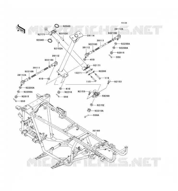 CH&Acirc;SSIS Kawasaki QUAD 360 2009 KVF360 4X4  KVF360C9F