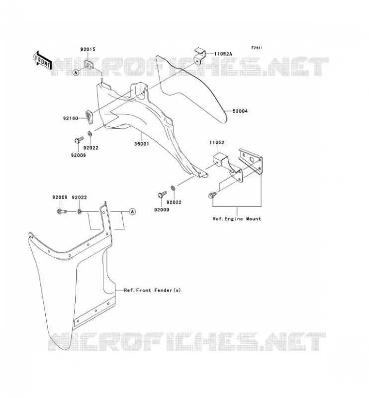 CACHE LAT&Eacute;RAL Kawasaki QUAD 360 2011 KVF360 4X4  KVF360CBF