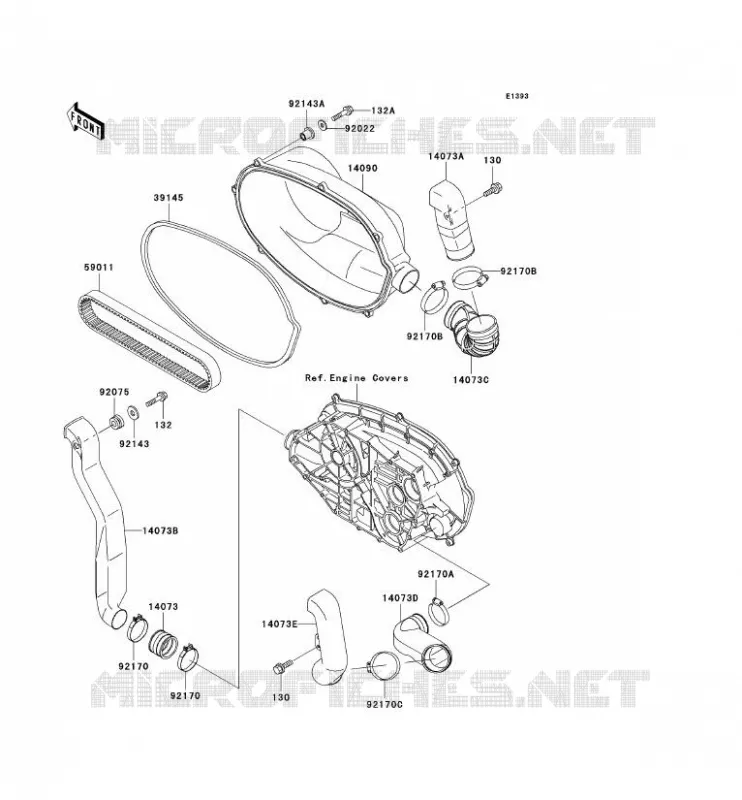 COUVERCLE CONVERTISSEUR/COURROIE Kawasaki QUAD 400 1997 KVF400 4X4  KVF400-A1