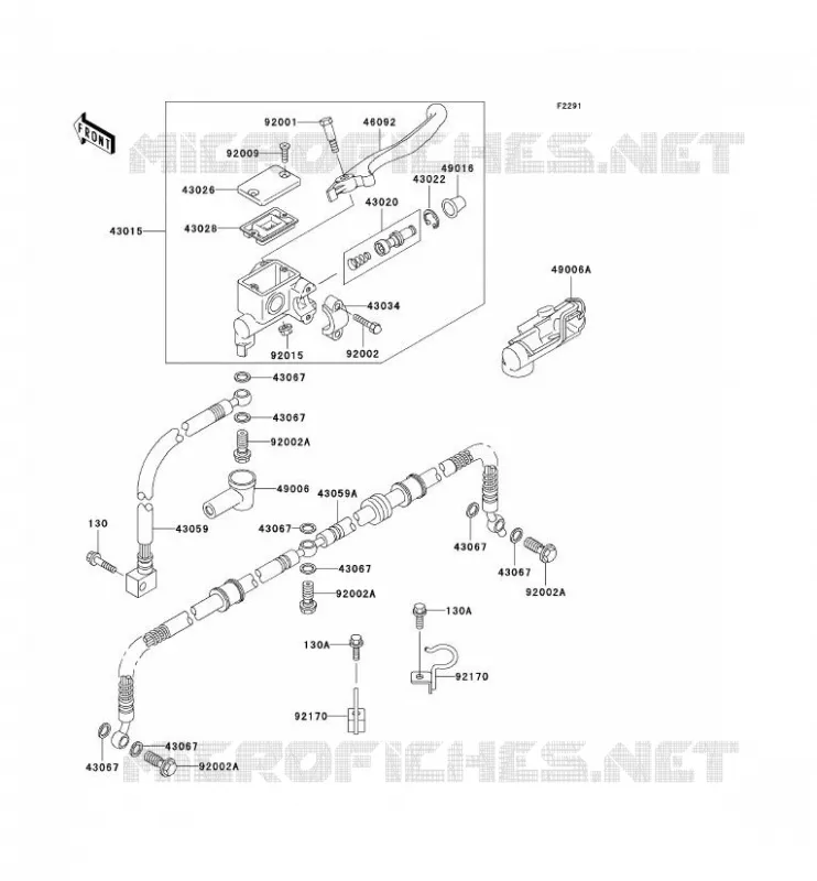 MAITRE CYLINDRE AV Kawasaki QUAD 400 1997 KVF400 4X4  KVF400-A1