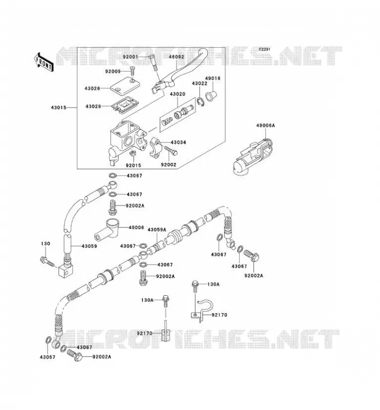 MAITRE CYLINDRE AV Kawasaki QUAD 400 1998 KVF400 4X4  KVF400-A2