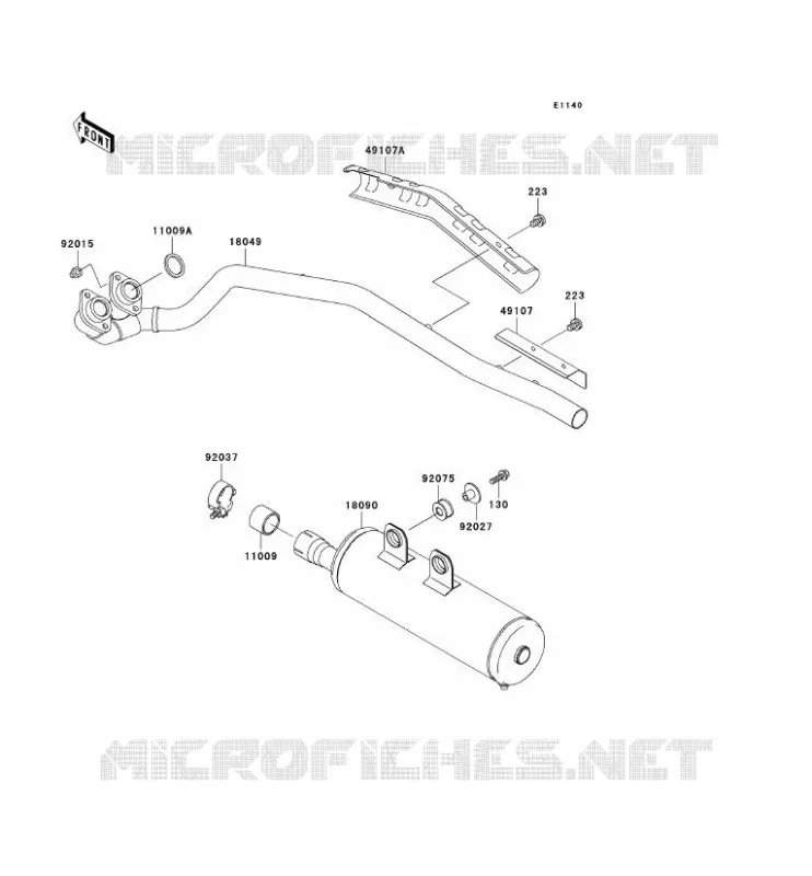 &Eacute;CHAPPEMENT Kawasaki QUAD 400 1998 KVF400 4X4  KVF400-A2