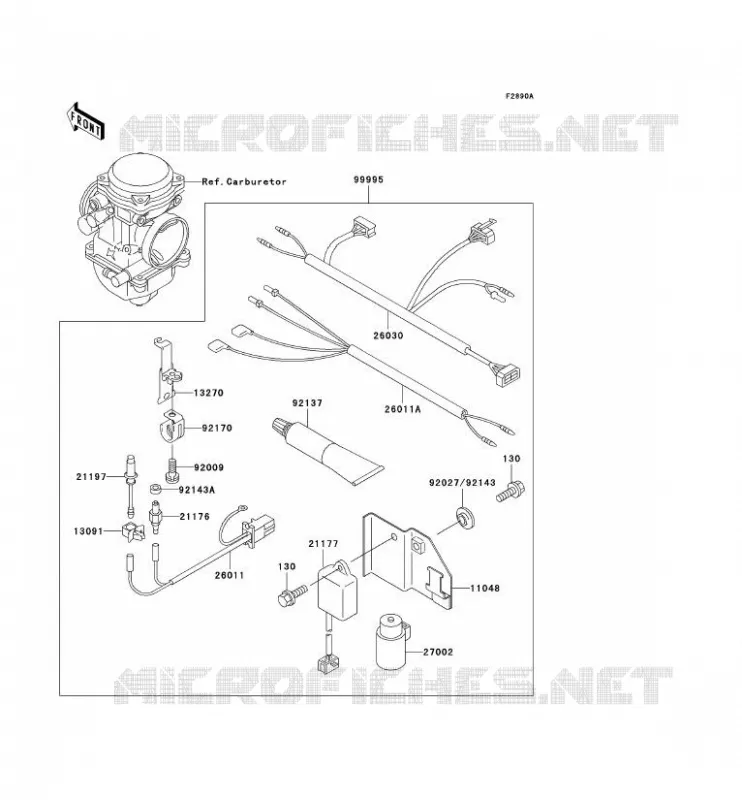 PIECE EN OPTION(CARBURATEUR) Kawasaki QUAD 400 1998 KVF400 4X4  KVF400-A2