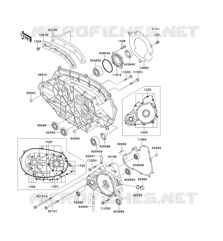 COUVERCLES MOTEUR Kawasaki QUAD 400 1998 KVF400  KVF400-B1