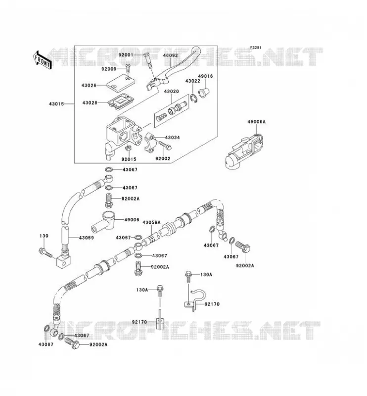 MAITRE CYLINDRE AV Kawasaki QUAD 400 1998 KVF400  KVF400-B1