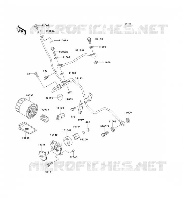 POMPE A HUILE/FILTRE &Agrave; HUILE Kawasaki QUAD 400 1998 KVF400  KVF400-B1