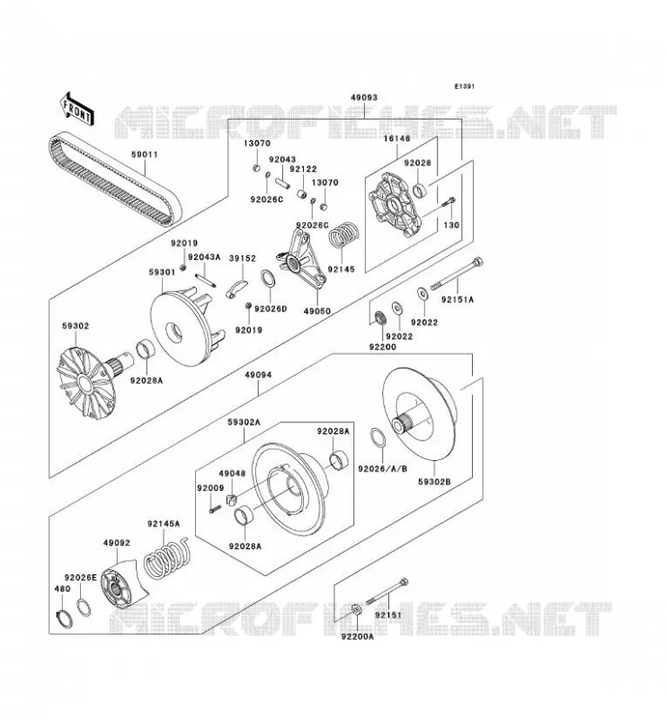 VARIATEUR Kawasaki QUAD 400 2000 KVF400 4X4  KVF400-C2