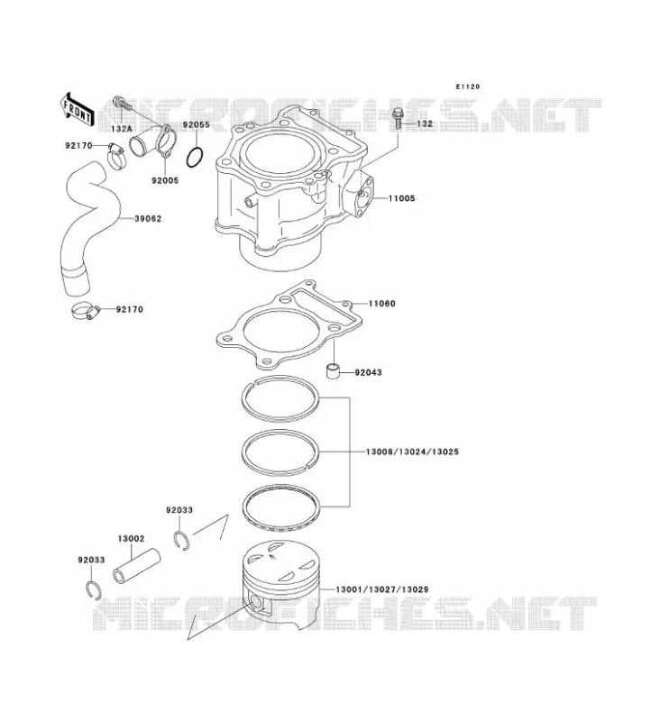 CYLINDRE/PISTON Kawasaki QUAD 400 2000 KVF400 4X4  KVF400-C2