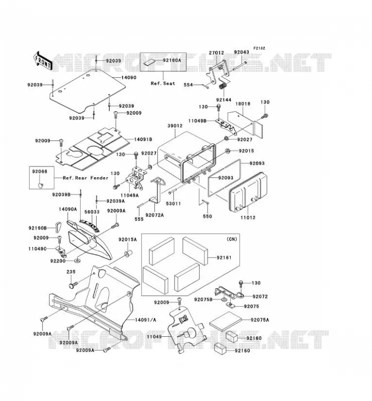 SUPPORT BATTERIE Kawasaki QUAD 400 2000 KVF400 4X4  KVF400-C2