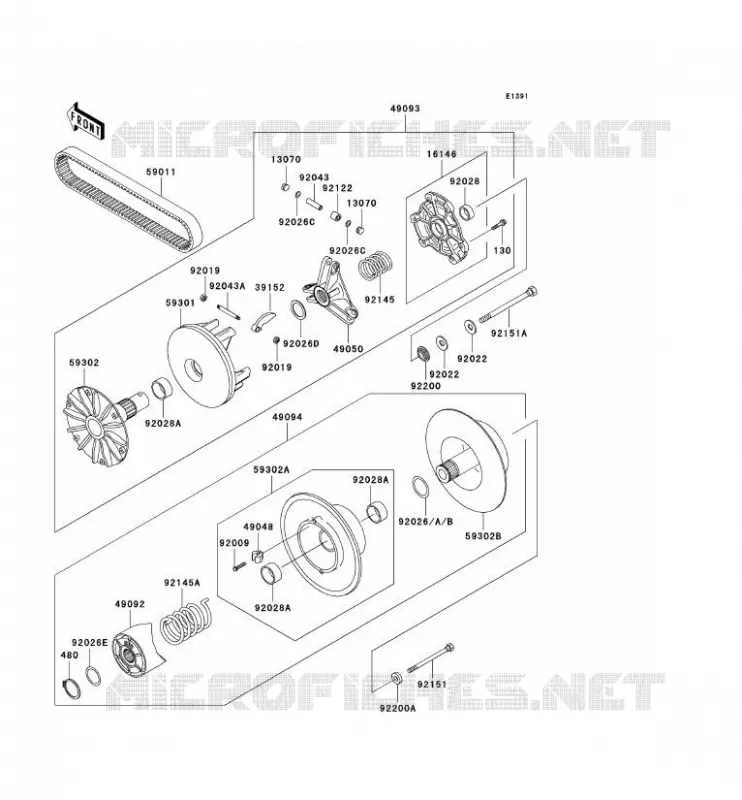 VARIATEUR Kawasaki QUAD 400 2000 KVF400 4X4  KVF400-C2