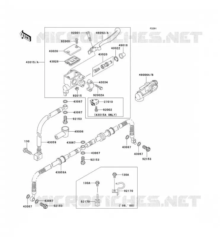 MAITRE CYLINDRE AV Kawasaki QUAD 400 2000 KVF400 4X4  KVF400-C2