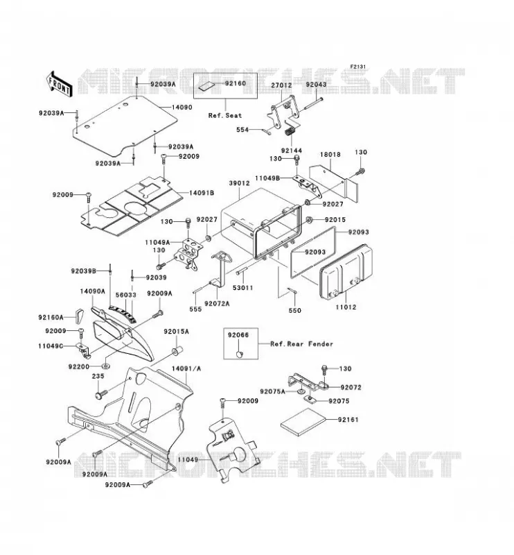 PIECE DE CADRE (COUVERTURE) Kawasaki QUAD 400 2002 KVF400 4X4  KVF400-C4