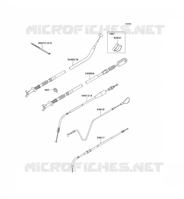 CABLES Kawasaki QUAD 400 2002 KVF400 4X4  KVF400-C4