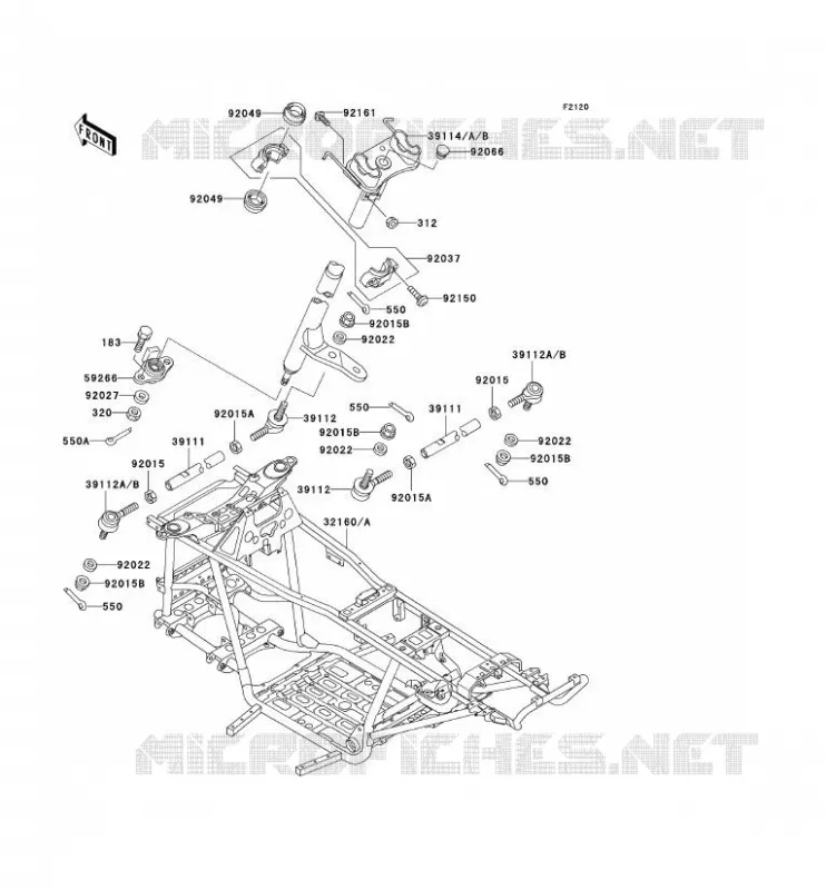 CH&Acirc;SSIS Kawasaki QUAD 400 2002 KVF400 4X4  KVF400-C4