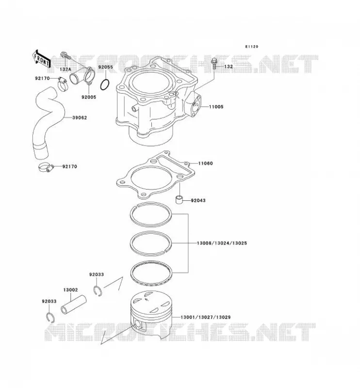 CYLINDRE/PISTON Kawasaki QUAD 400 2002 KVF400 4X4  KVF400-C4