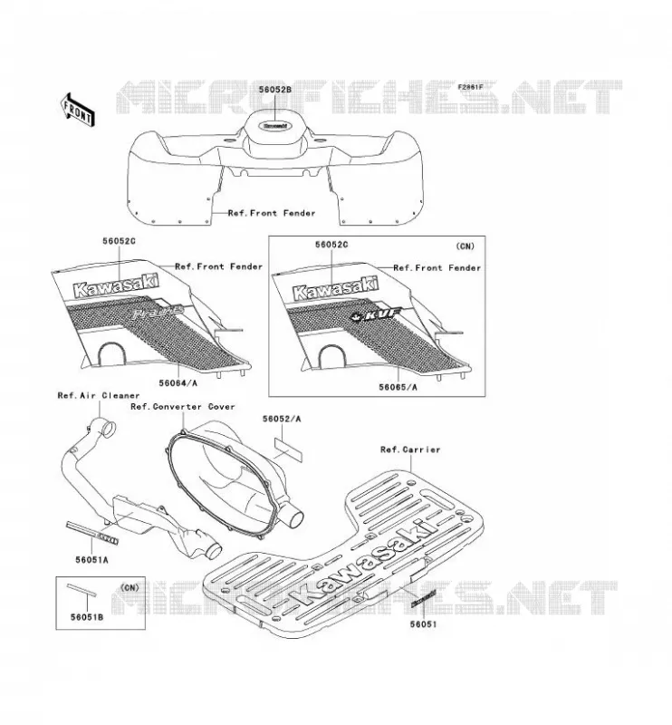STICKER(GREEN) Kawasaki QUAD 400 2002 KVF400 4X4  KVF400-C4