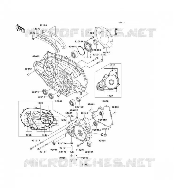 COUVERCLES MOTEUR Kawasaki QUAD 400 1999 KVF400  KVF400-D1