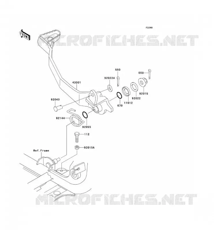 PEDALE DE FREIN Kawasaki QUAD 400 1999 KVF400  KVF400-D1