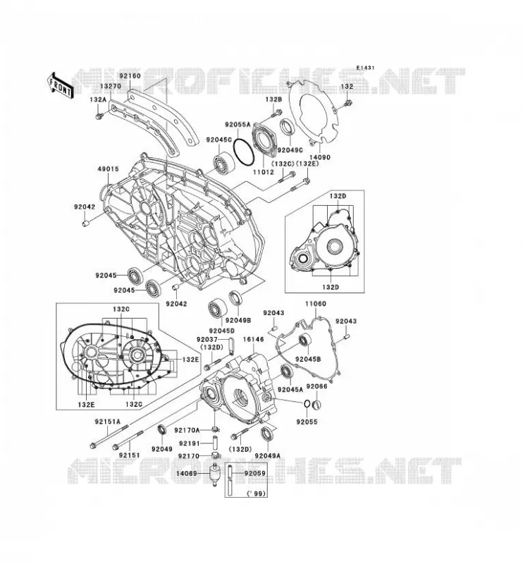 COUVERCLES MOTEUR Kawasaki QUAD 400 2000 KVF400  KVF400-D2