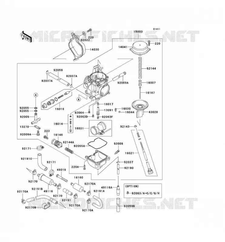 CARBURATEUR Kawasaki QUAD 400 2001 KVF400  KVF400-D3