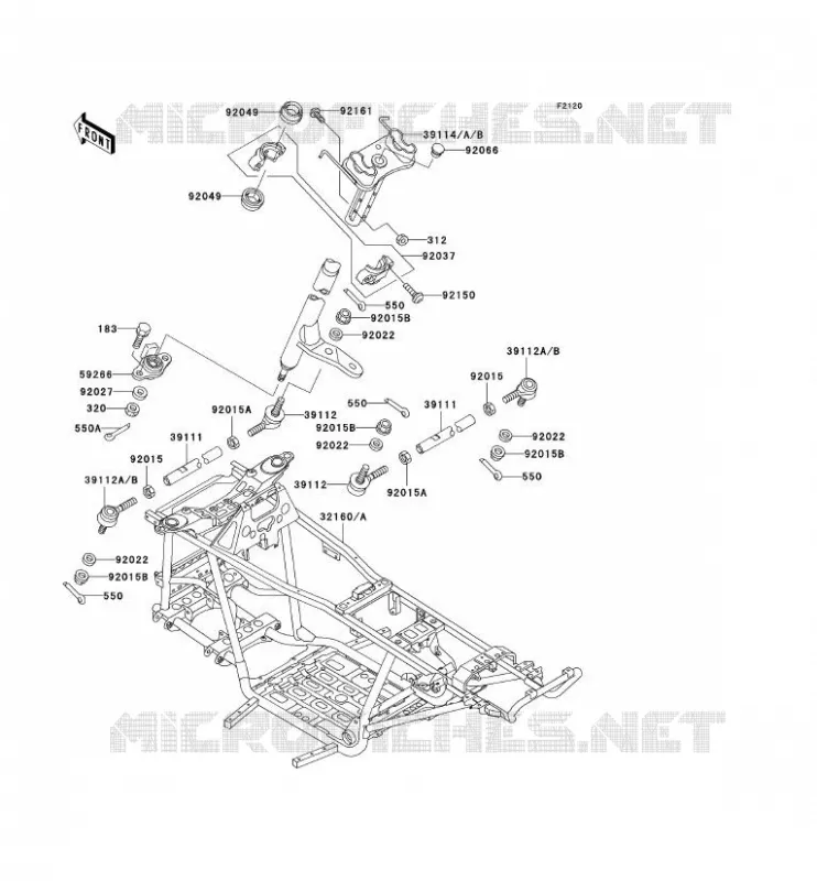 CH&Acirc;SSIS Kawasaki QUAD 400 2001 KVF400  KVF400-D3