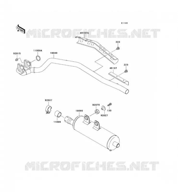 &Eacute;CHAPPEMENT Kawasaki QUAD 400 2001 KVF400  KVF400-D3