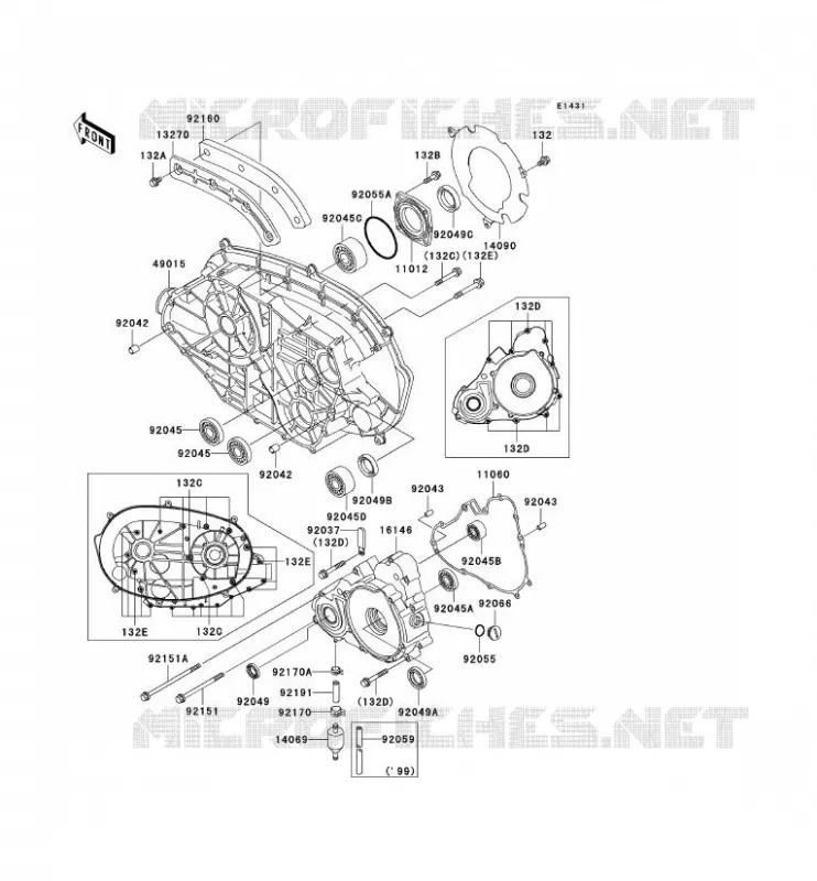 COUVERCLES MOTEUR Kawasaki QUAD 400 2001 KVF400  KVF400-D3