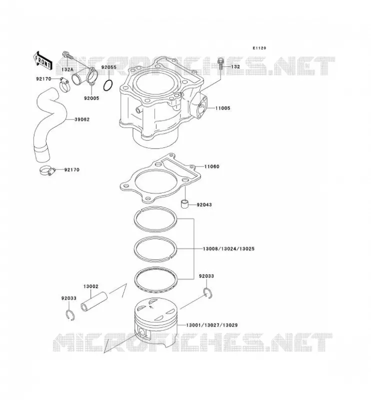 CYLINDRE/PISTON Kawasaki QUAD 400 2001 KVF400  KVF400-D3