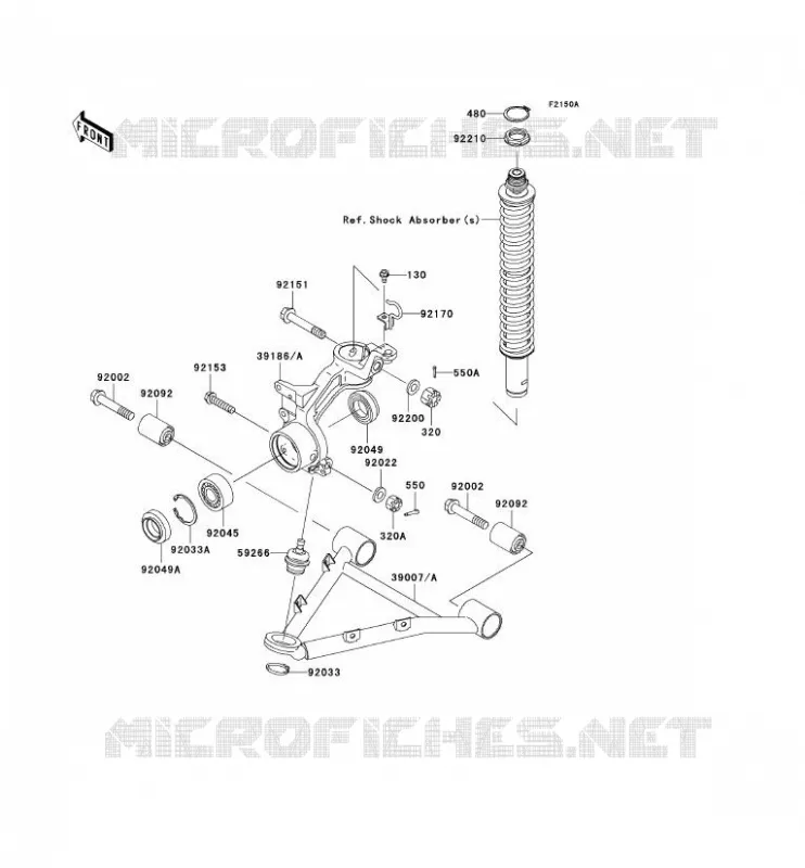 SUSPENSION Kawasaki QUAD 400 2001 KVF400  KVF400-D3