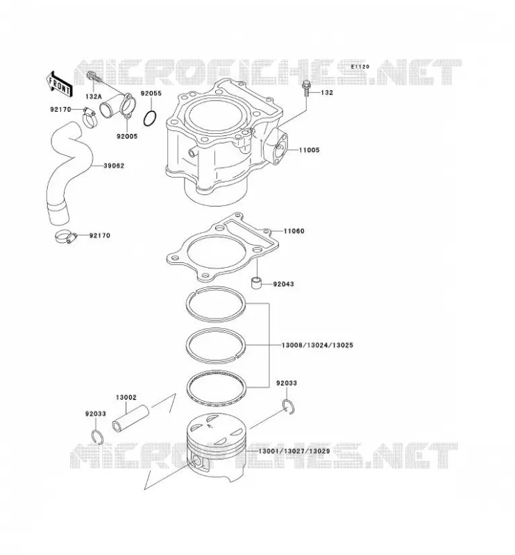 CYLINDRE/PISTON Kawasaki QUAD 400 2002 KVF400  KVF400-D4