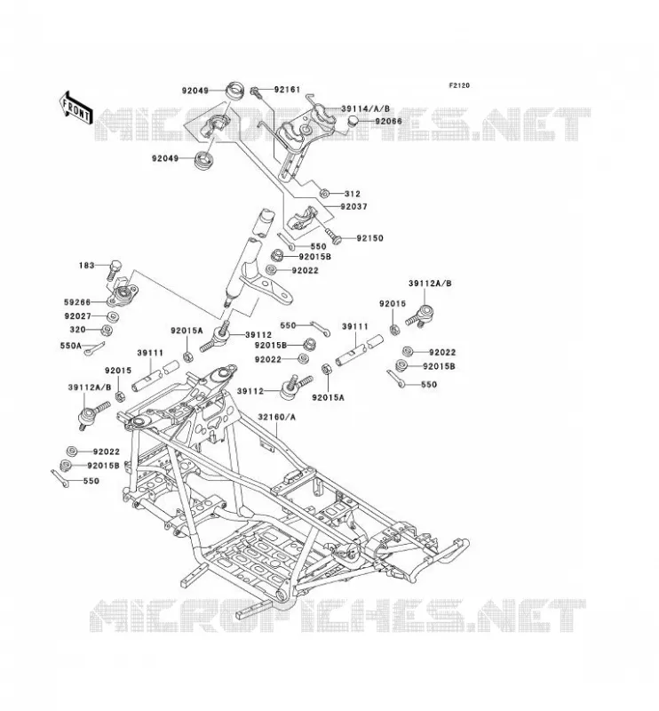 CH&Acirc;SSIS Kawasaki QUAD 400 2002 KVF400  KVF400-D4