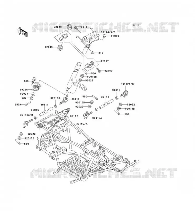 CH&Acirc;SSIS Kawasaki QUAD 400 2002 KVF400  KVF400-D4