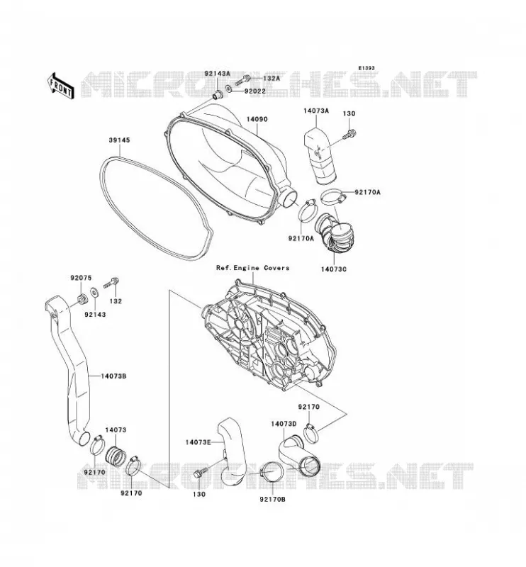 COUVERCLE CONVERTISSEUR Kawasaki QUAD 400 2002 KVF400  KVF400-D4