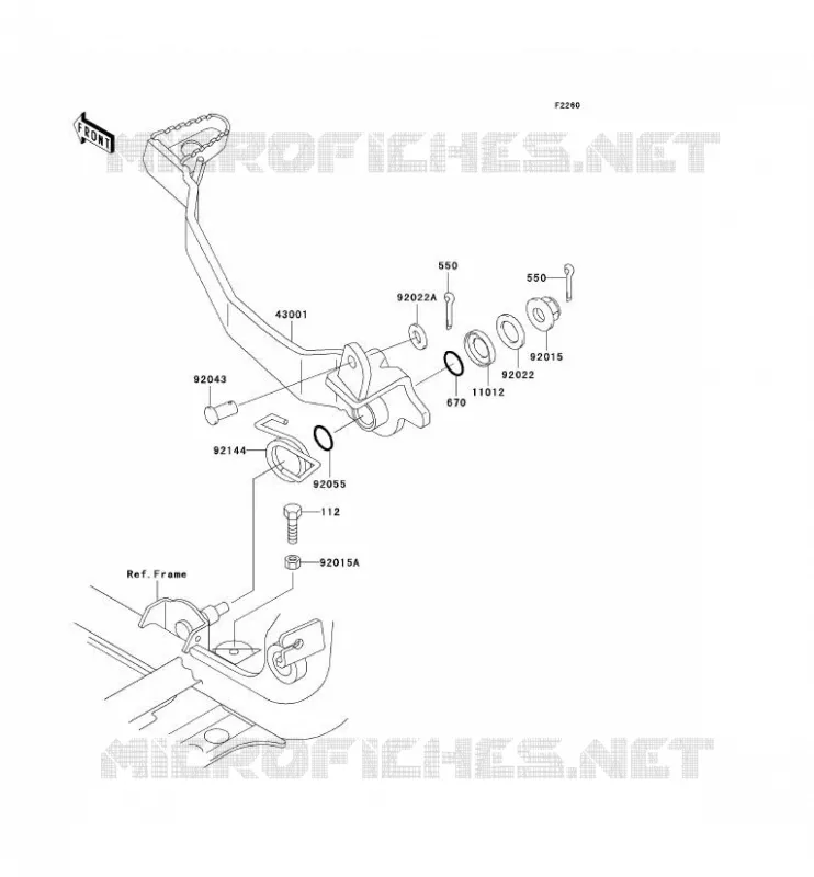 PEDALE DE FREIN Kawasaki QUAD 400 2002 KVF400  KVF400-D4
