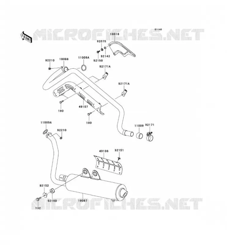 &Eacute;CHAPPEMENT Kawasaki QUAD 650 2002 KVF650  KVF650-A1