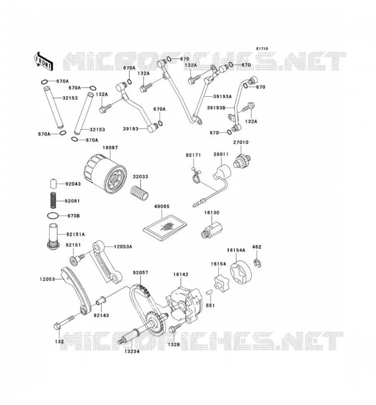 POMPE A HUILE/FILTRE &Agrave; HUILE Kawasaki QUAD 650 2002 KVF650  KVF650-A1