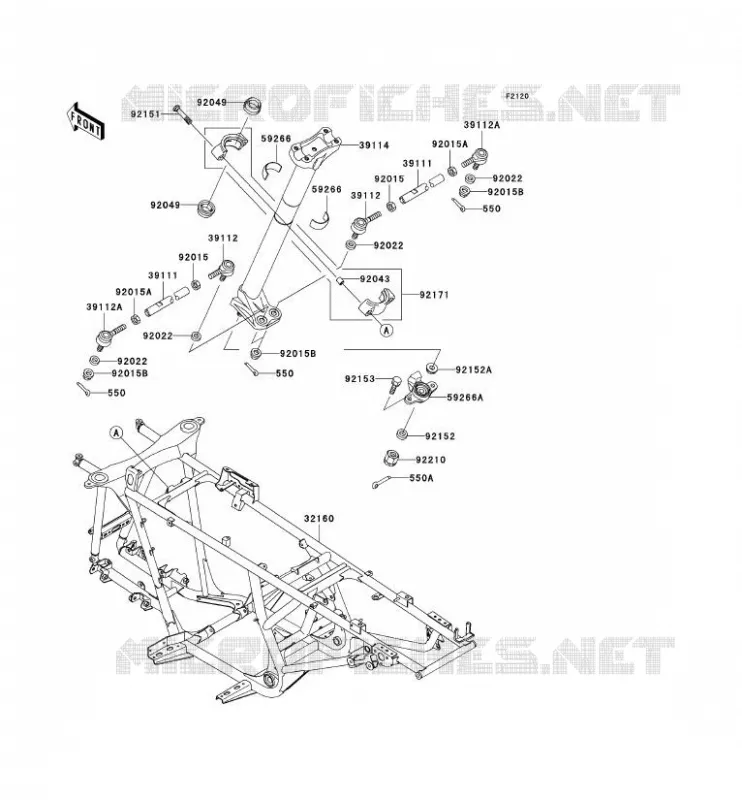 CH&Acirc;SSIS Kawasaki QUAD 650 2003 KVF650 4X4  KVF650-A2