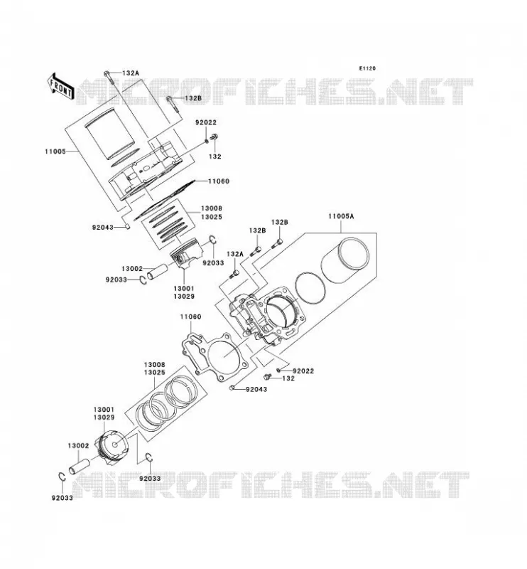 CYLINDRE/PISTON Kawasaki QUAD 650 2003 KVF650 4X4  KVF650-A2