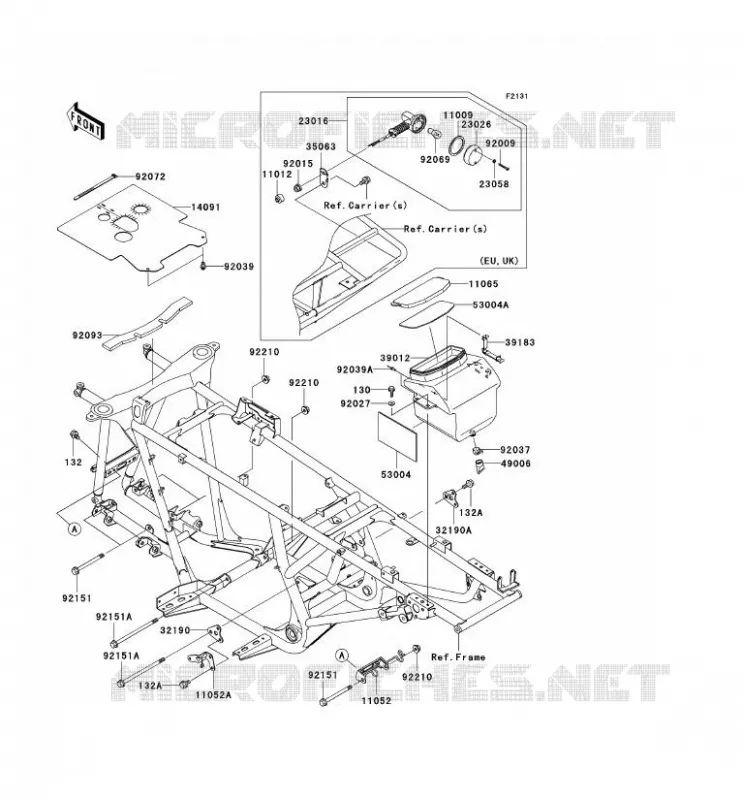 PIECE DE CADRE (COUVERTURE) Kawasaki QUAD 650 2003 KVF650 4X4  KVF650-A2