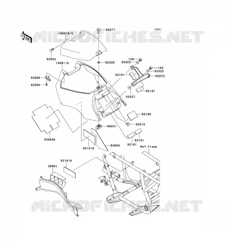CACHE LAT&Eacute;RAL Kawasaki QUAD 650 2003 KVF650 4X4  KVF650-A2