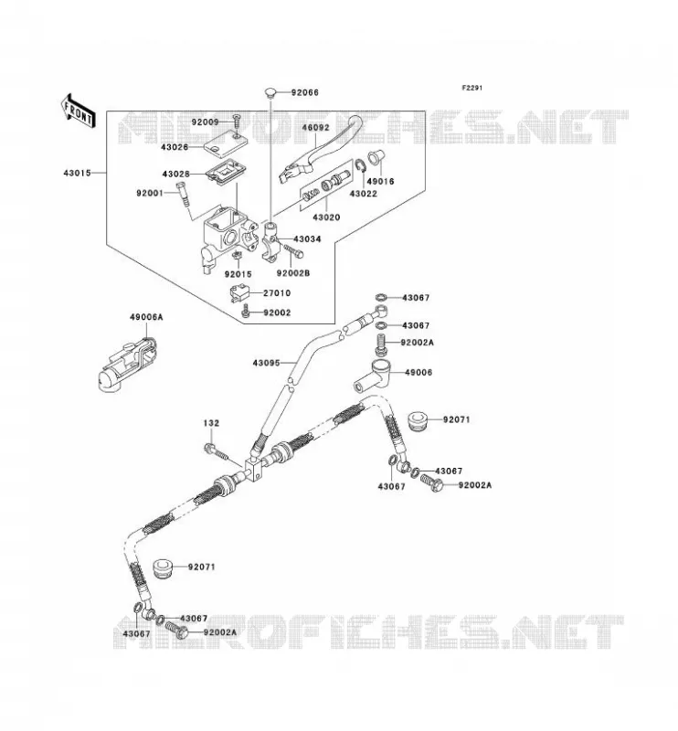 MAITRE CYLINDRE AV Kawasaki QUAD 650 2003 KVF650 4X4  KVF650-A2
