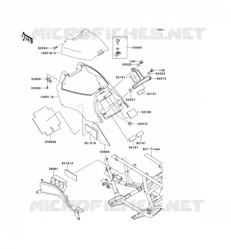 CACHE LAT&Eacute;RAL Kawasaki QUAD 650 2003 KVF650 4X4  KVF650-A2