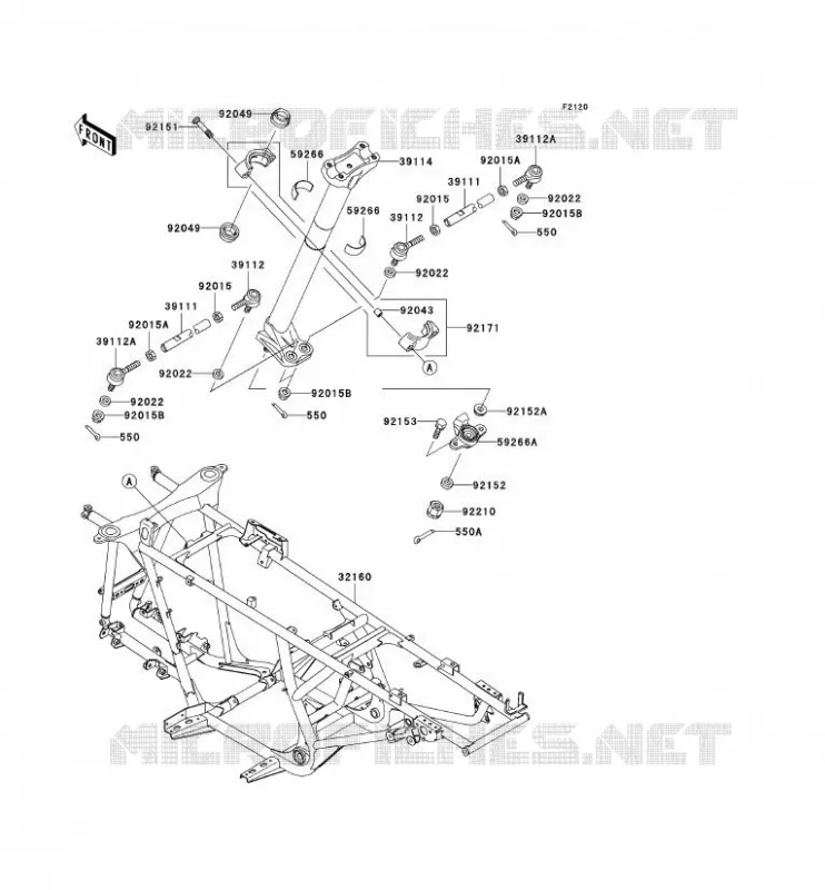 CH&Acirc;SSIS Kawasaki QUAD 650 2003 KVF650 4X4  KVF650-A2