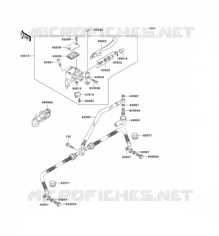 MAITRE CYLINDRE AV Kawasaki QUAD 650 2002 KVF650  KVF650-B1