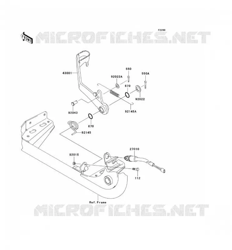 PEDALE DE FREIN Kawasaki QUAD 650 2002 KVF650  KVF650-B1