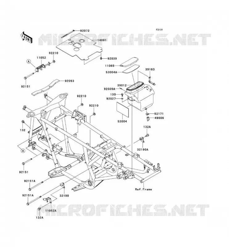 PIECE DE CADRE (COUVERTURE) Kawasaki QUAD 650 2002 KVF650  KVF650-B1
