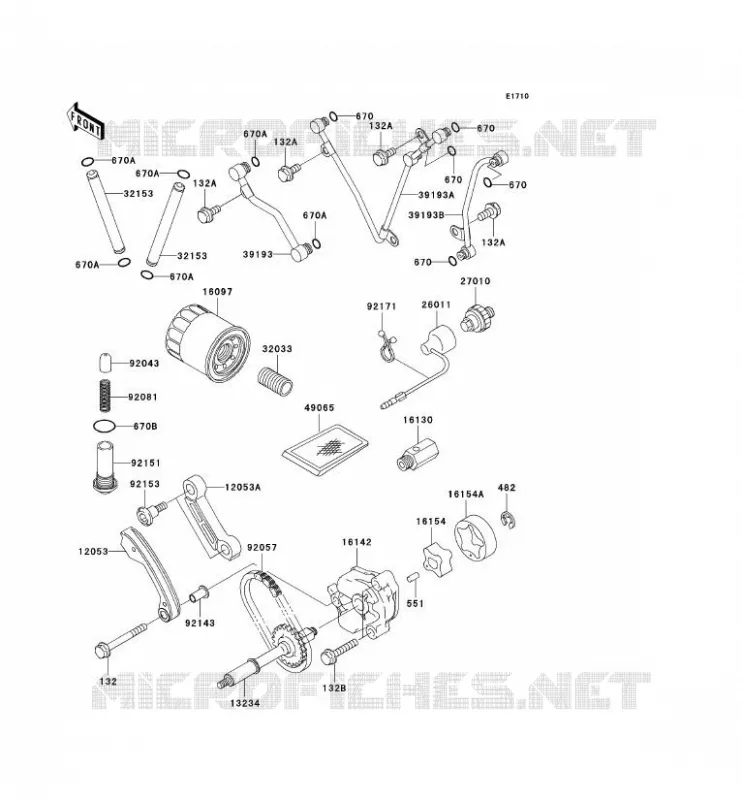POMPE A HUILE/FILTRE &Agrave; HUILE Kawasaki QUAD 650 2003 KVF650 4X4  KVF650-B2